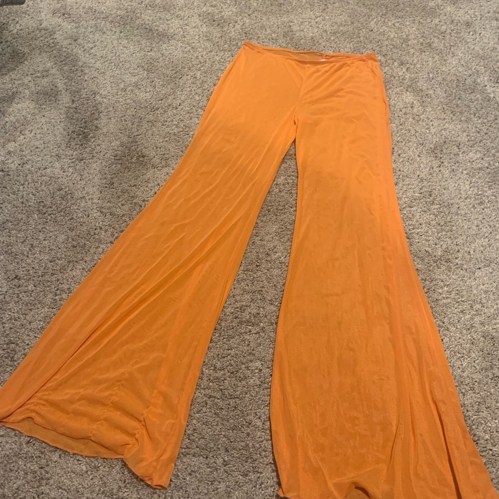 Vibrant Orange Flared Beach/Pool Pants